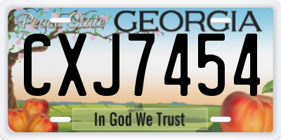 GA license plate CXJ7454