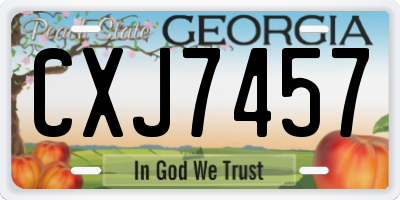 GA license plate CXJ7457