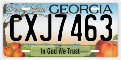 GA license plate CXJ7463