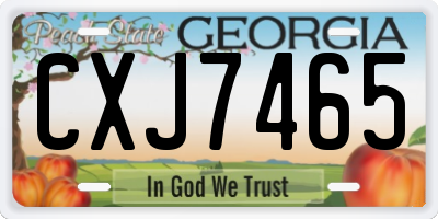 GA license plate CXJ7465