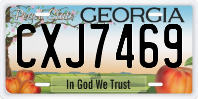 GA license plate CXJ7469