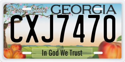 GA license plate CXJ7470