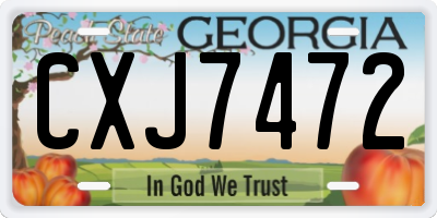 GA license plate CXJ7472