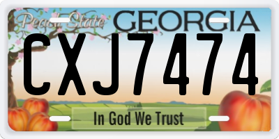 GA license plate CXJ7474