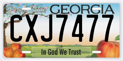 GA license plate CXJ7477
