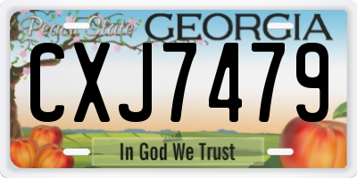 GA license plate CXJ7479