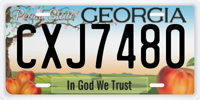 GA license plate CXJ7480