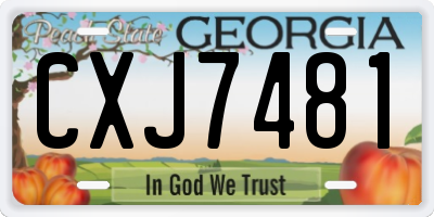 GA license plate CXJ7481