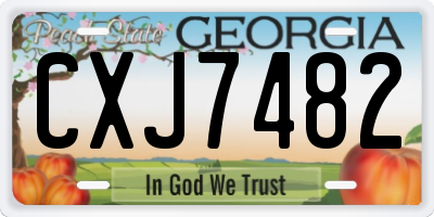GA license plate CXJ7482