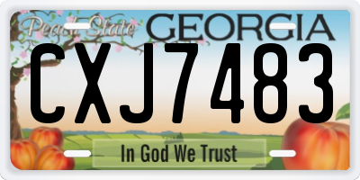 GA license plate CXJ7483