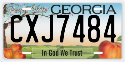 GA license plate CXJ7484