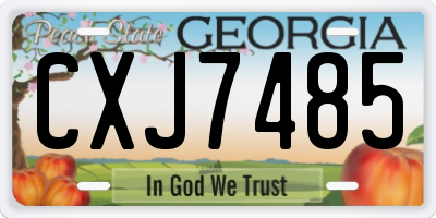 GA license plate CXJ7485