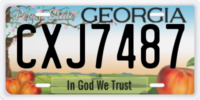 GA license plate CXJ7487