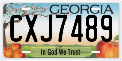 GA license plate CXJ7489