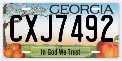 GA license plate CXJ7492