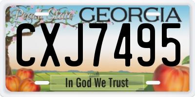 GA license plate CXJ7495
