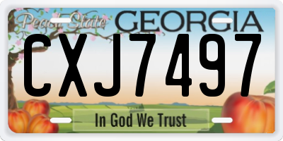 GA license plate CXJ7497
