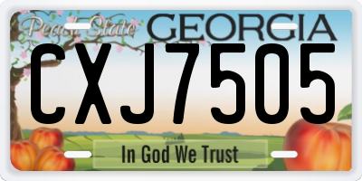 GA license plate CXJ7505
