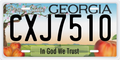 GA license plate CXJ7510