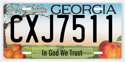GA license plate CXJ7511