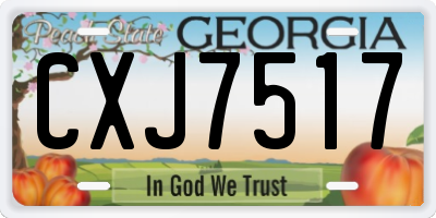GA license plate CXJ7517