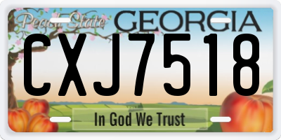 GA license plate CXJ7518