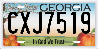 GA license plate CXJ7519