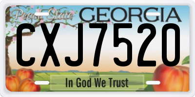 GA license plate CXJ7520