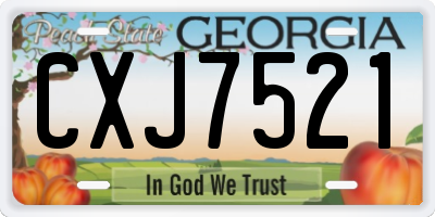 GA license plate CXJ7521