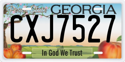 GA license plate CXJ7527