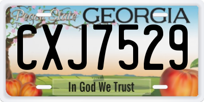 GA license plate CXJ7529