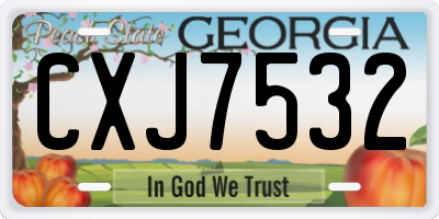 GA license plate CXJ7532
