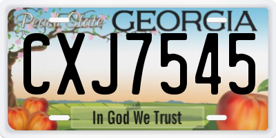 GA license plate CXJ7545