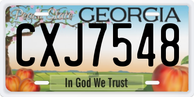 GA license plate CXJ7548