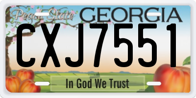 GA license plate CXJ7551