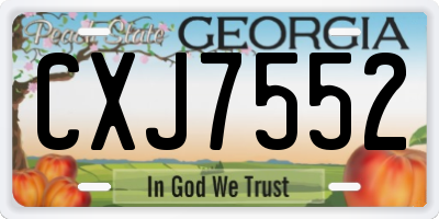 GA license plate CXJ7552