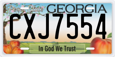 GA license plate CXJ7554