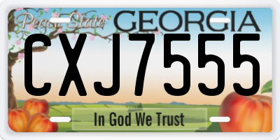 GA license plate CXJ7555