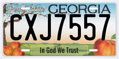 GA license plate CXJ7557
