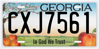 GA license plate CXJ7561