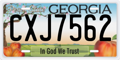 GA license plate CXJ7562