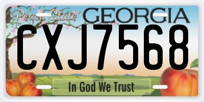 GA license plate CXJ7568