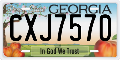 GA license plate CXJ7570