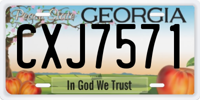 GA license plate CXJ7571