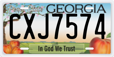 GA license plate CXJ7574