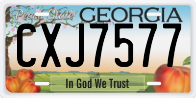 GA license plate CXJ7577