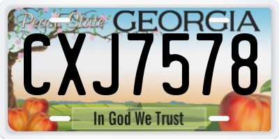 GA license plate CXJ7578