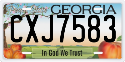 GA license plate CXJ7583