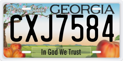 GA license plate CXJ7584