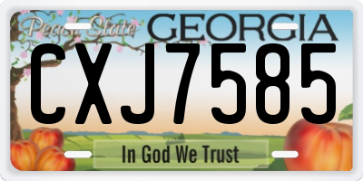 GA license plate CXJ7585